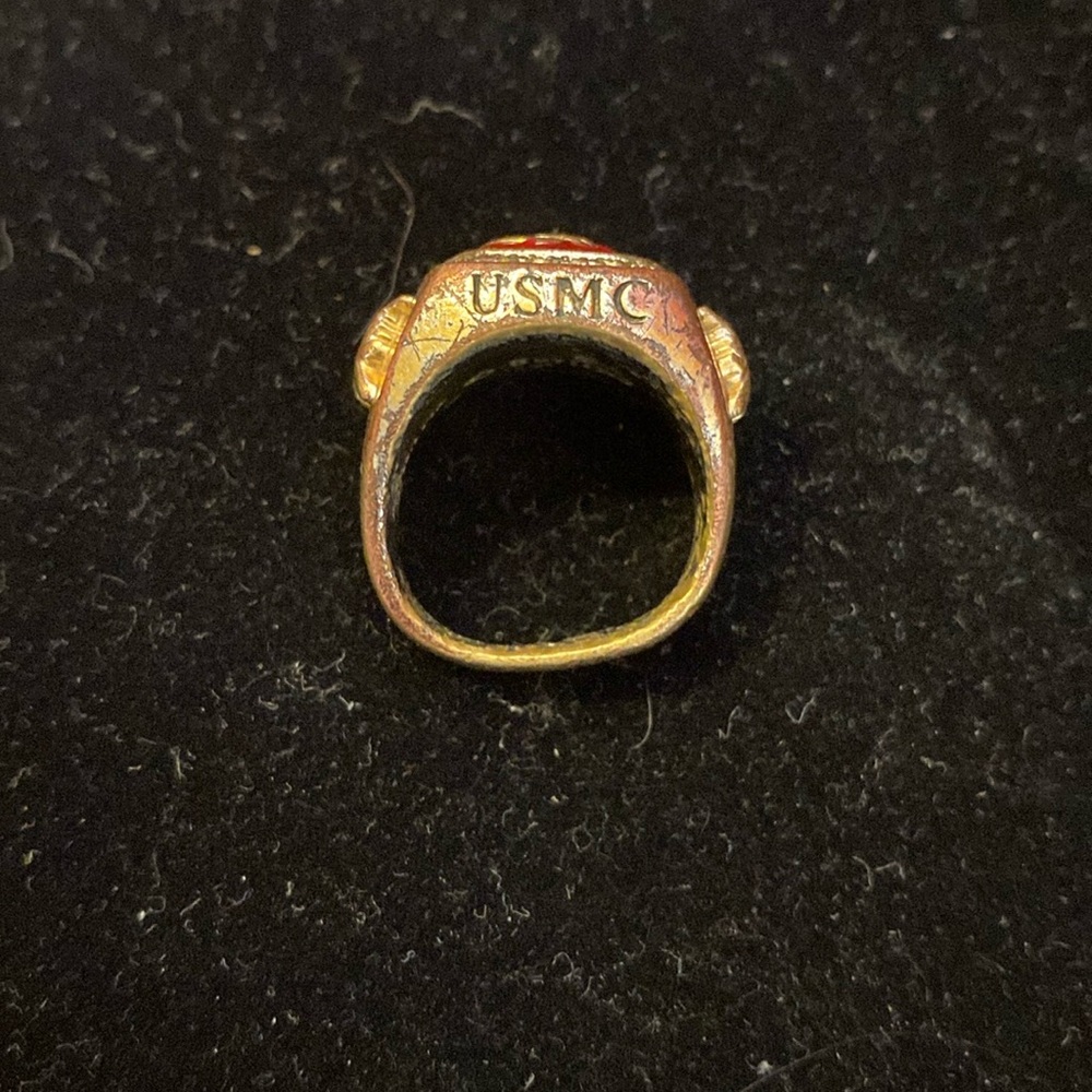 Gold and Red Marine Corps Ring Milton - Picture 12 of 16